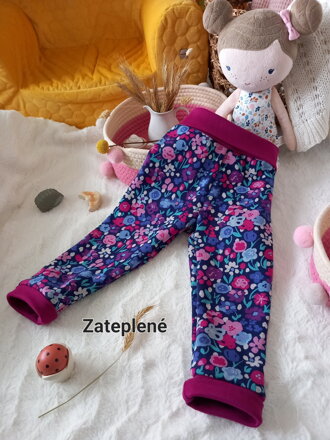 Zateplené rostoucí květinové legíny