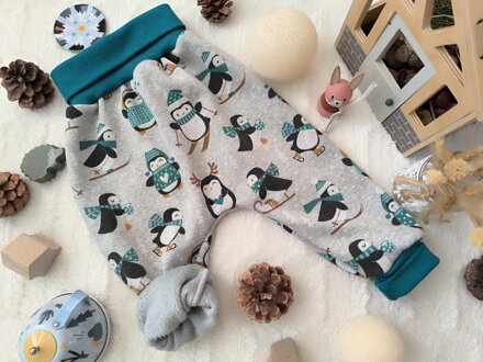 Tučňáci na horách - zateplené rostoucí batolecí tepláčky