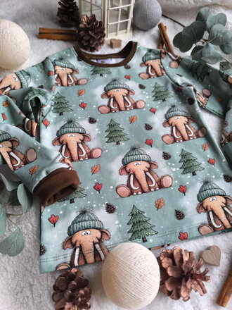 Mamutík v čepici - tričko s dlouhým rukávem