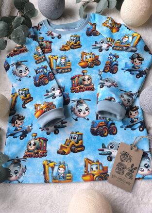 Klučičí záležitost - rostoucí tričko s raglánovými rukávy a rostoucími náplety