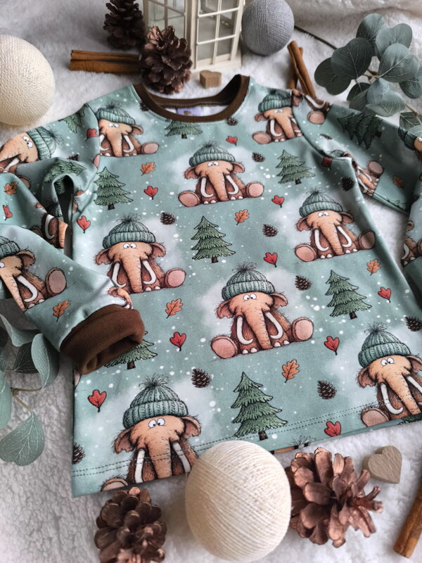 Mamutík v čepici - tričko s dlouhým rukávem